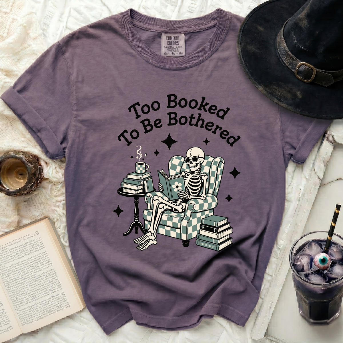 Too Booked Skeleton Tee