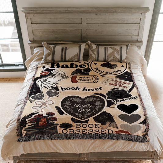 Morally Grey Woven Throw Blanket