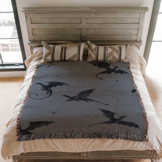 Dragon Constellations Woven Throw Blanket