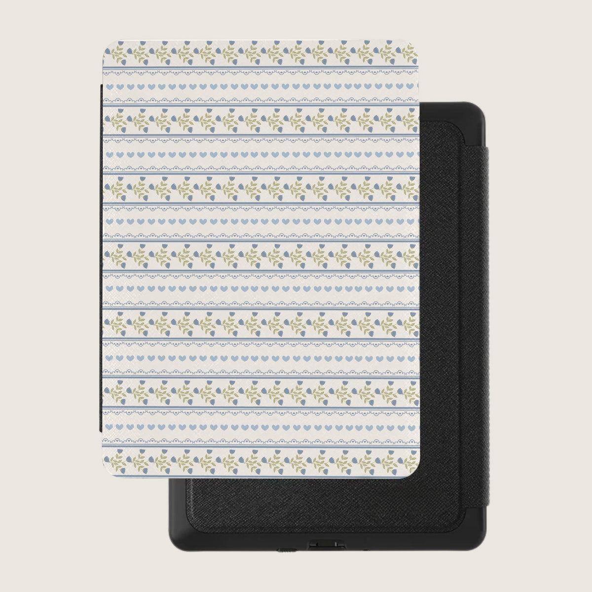 Blue Floral Hearts Kindle Case