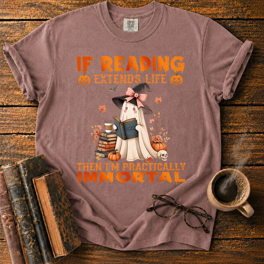 Cute Ghost Reading Halloween T-Shirt