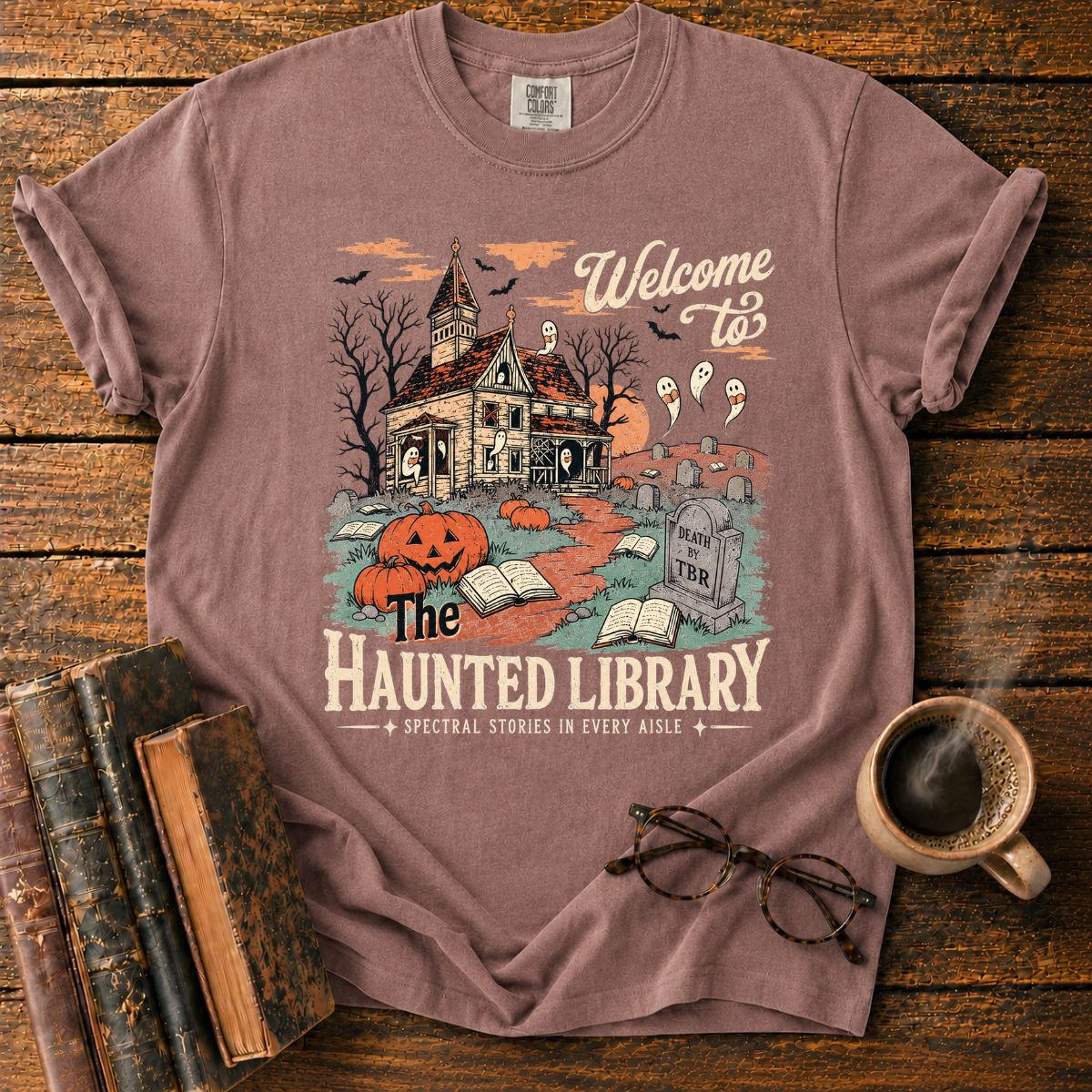 Haunted Library Hallowee T-Shirt