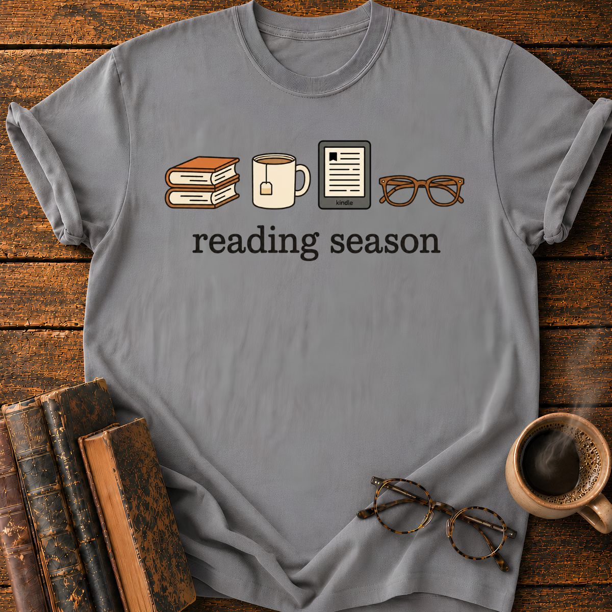Cozy Reading Season Icons T-Shirt
