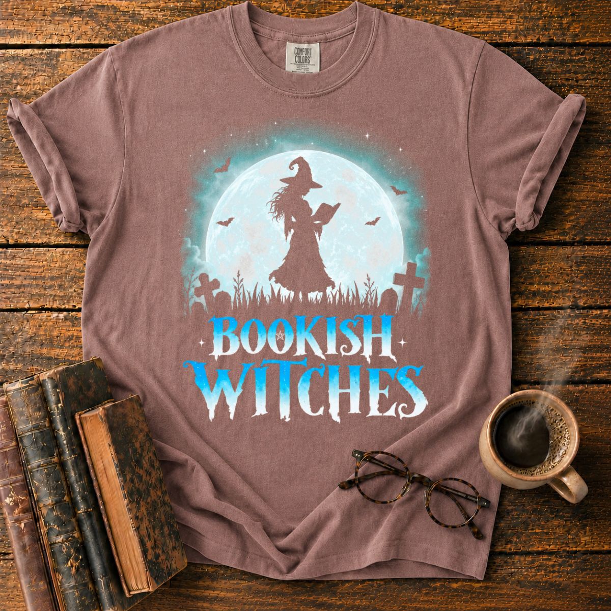 Moonlit Witch Reading in the Graveyard T-Shirt