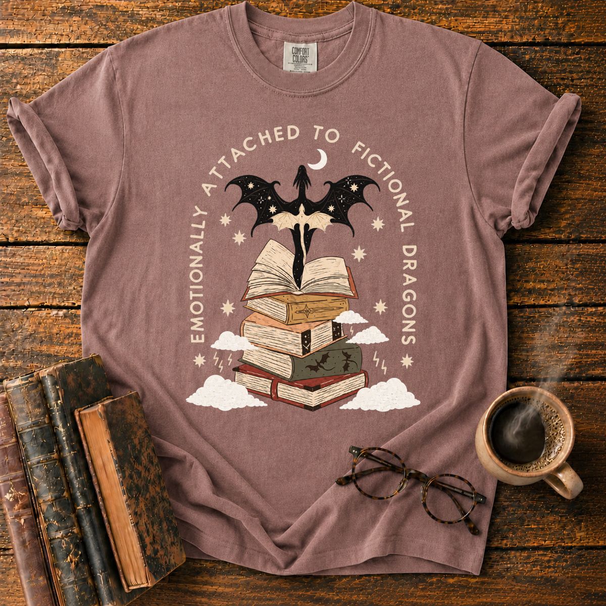 Fictional Dragons Bookish Fantasy T-Shirt