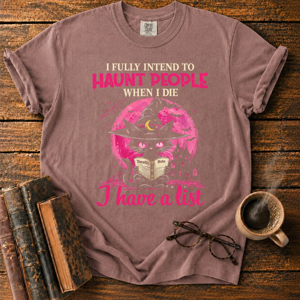 Cat's Haunted Death Note Grimoire T-Shirt