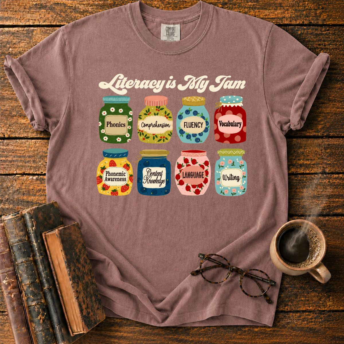 Literacy Is My Jam Jar Collection T-Shirt