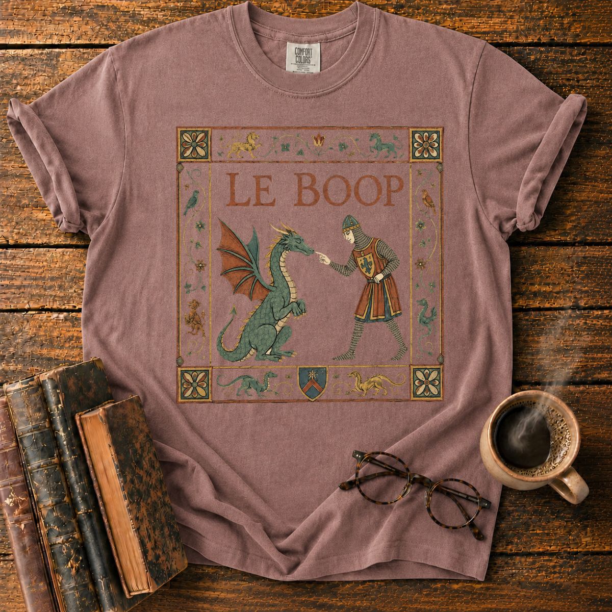 Medieval Dragon Boop Tapestry T-Shirt