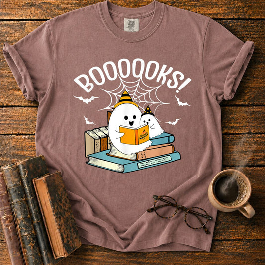 Booooks Ghost Read Books Halloween T-Shirt
