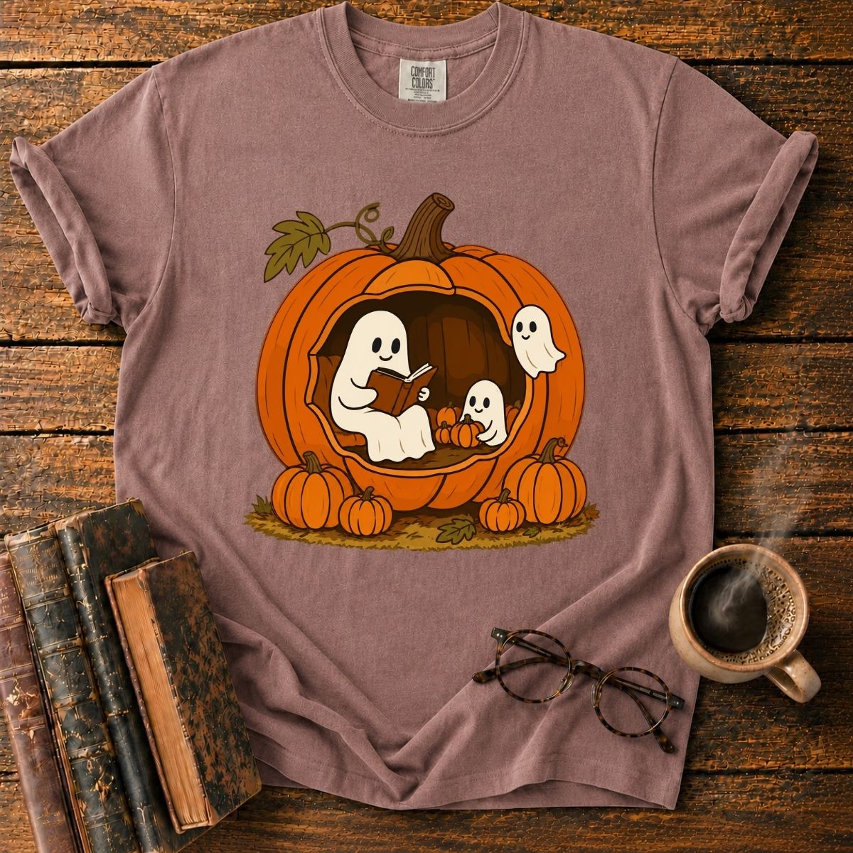 Cozy Ghosts in a Pumpkin House T-Shirt