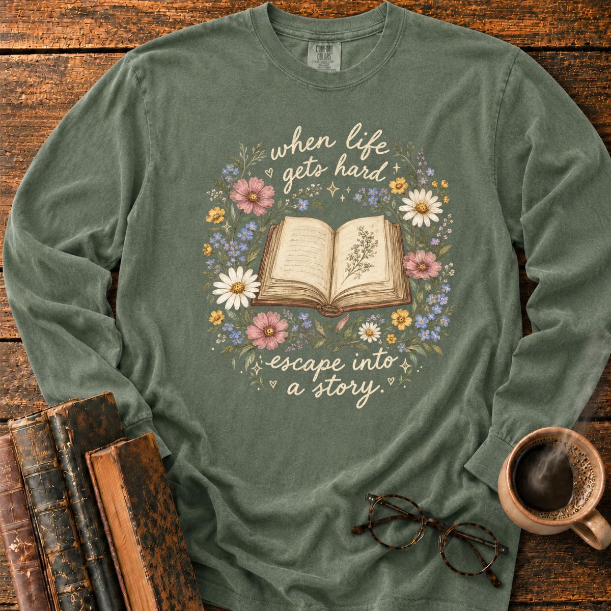 Escape Into a Story LS T-Shirt