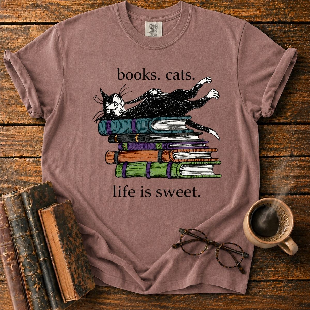 Books, Cats, and Sweet Life T-Shirt