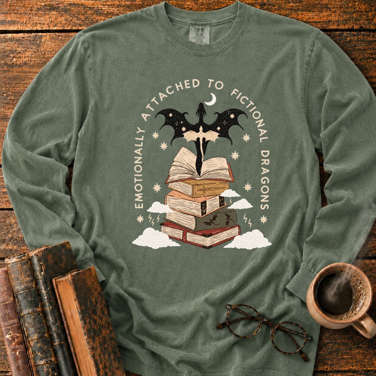 Fictional Dragons Bookish LS T-Shirt