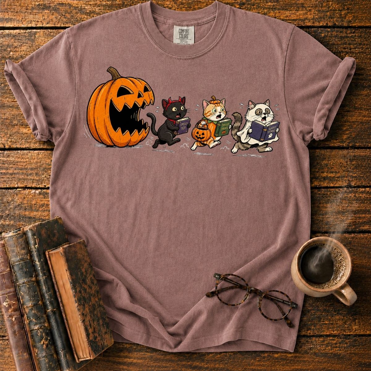 Pumpkin Chase_ Halloween Cat Chaos T-Shirt