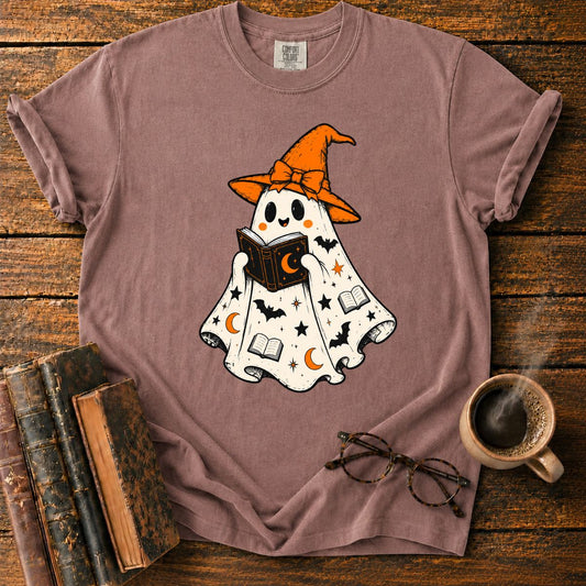 Halloween Ghost Reading Spellbook T-Shirt