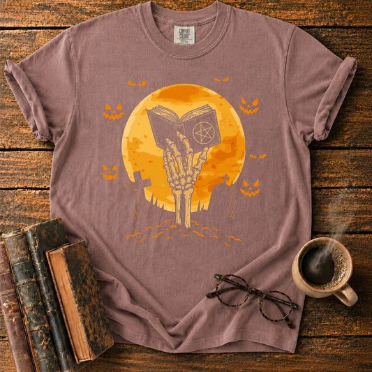 Skeletal Hand Beneath the Haunted Moon T-Shirt
