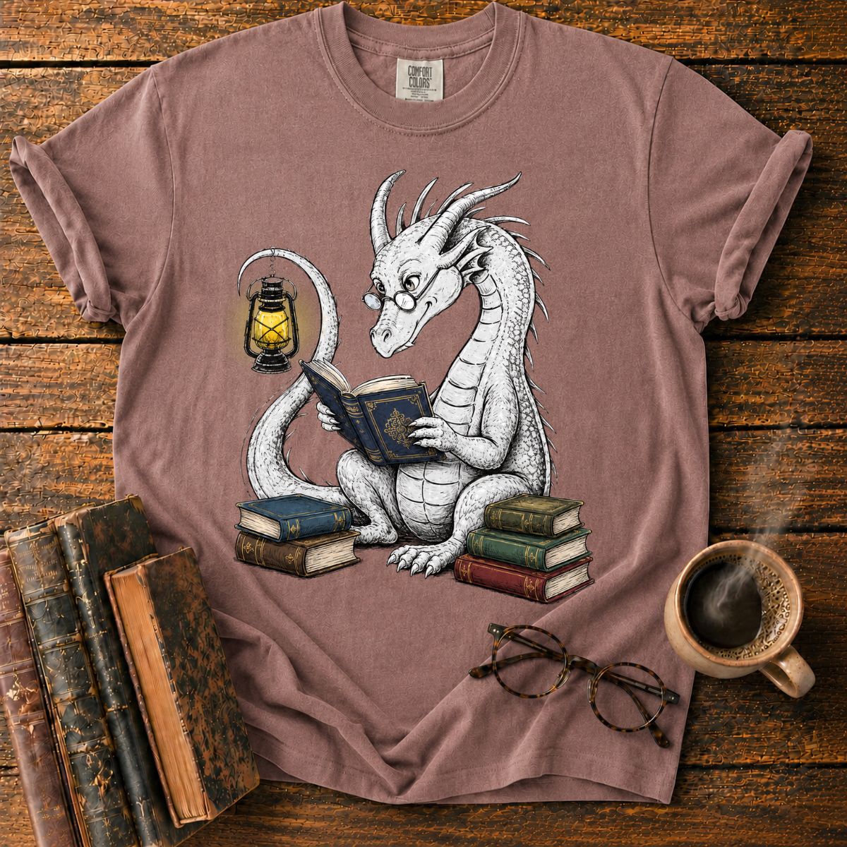 Dragon Scholar by Lantern Light T-Shirt