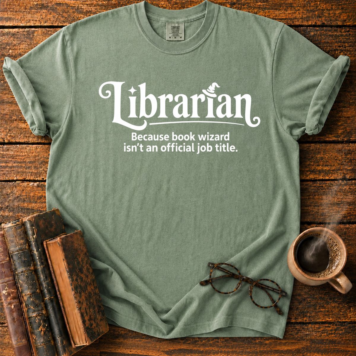 Librarian Book Wizard Funny T-Shirt