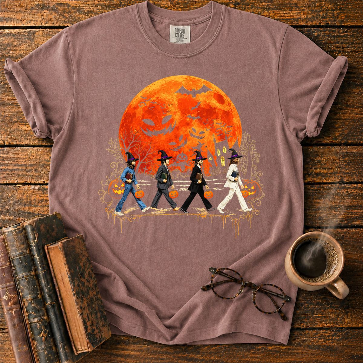 Four Witch-Hatted Walkers with Books T-Shirt