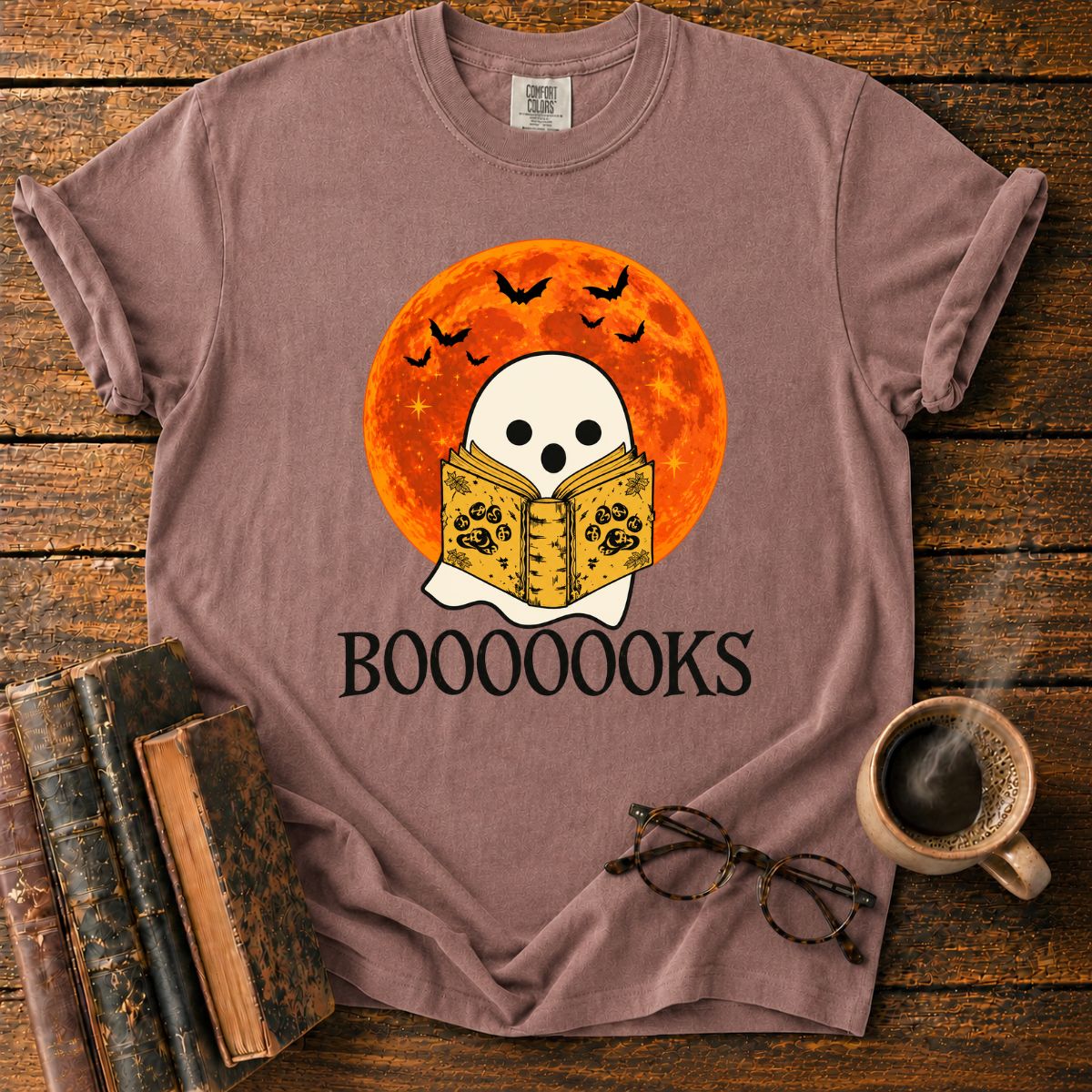 Spooky Ghost and Grimoire Moon T-Shirt