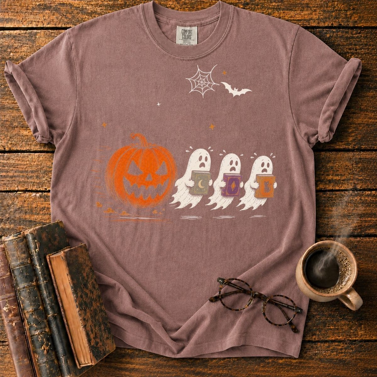 Pumpkin Chases Bookish Ghosts T-Shirt