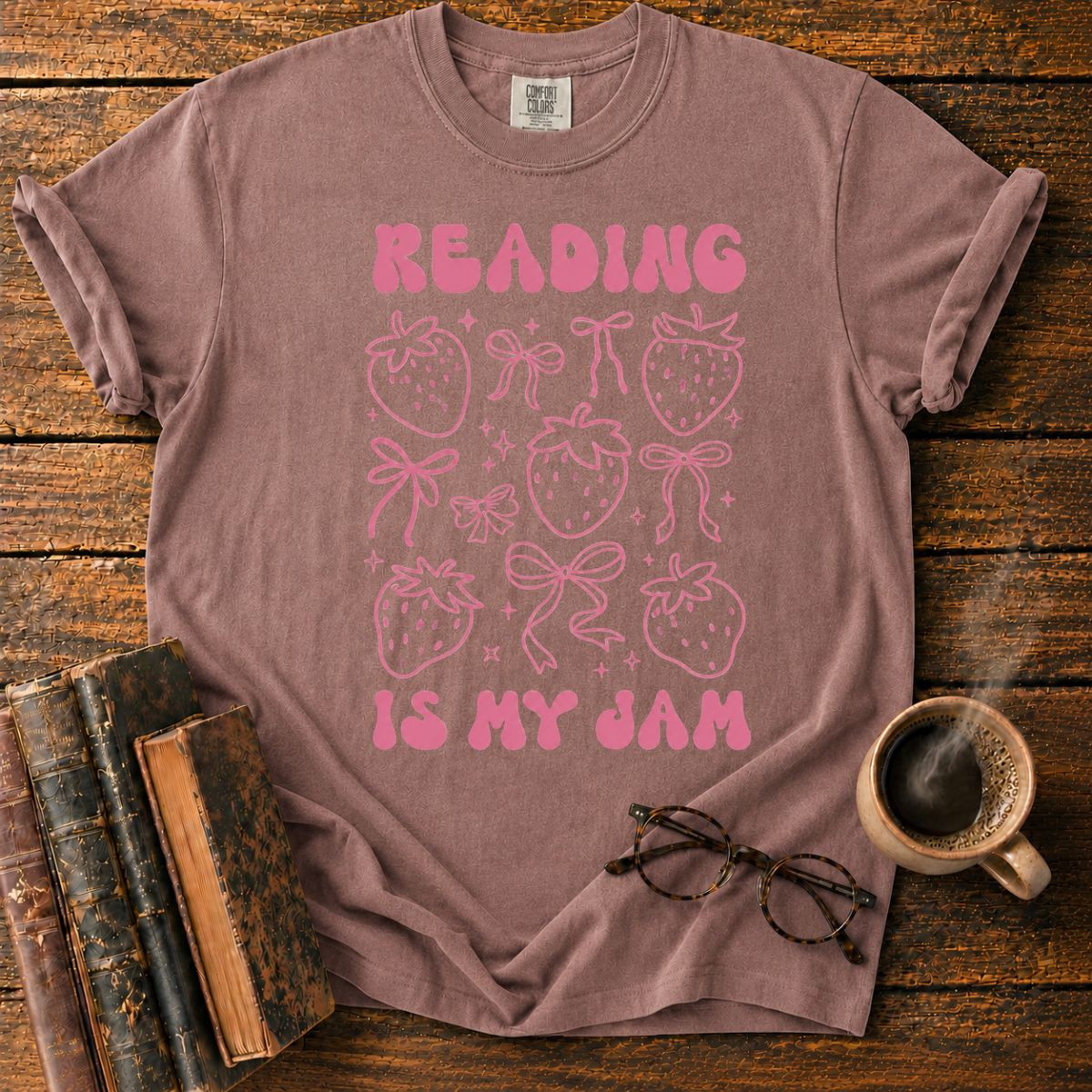 Strawberry Reading Is My Jam T-Shirt