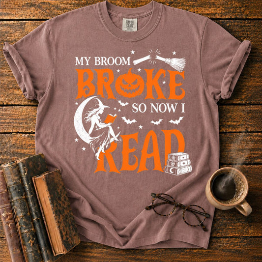 Witch Reading Beneath a Broken Broom T-Shirt