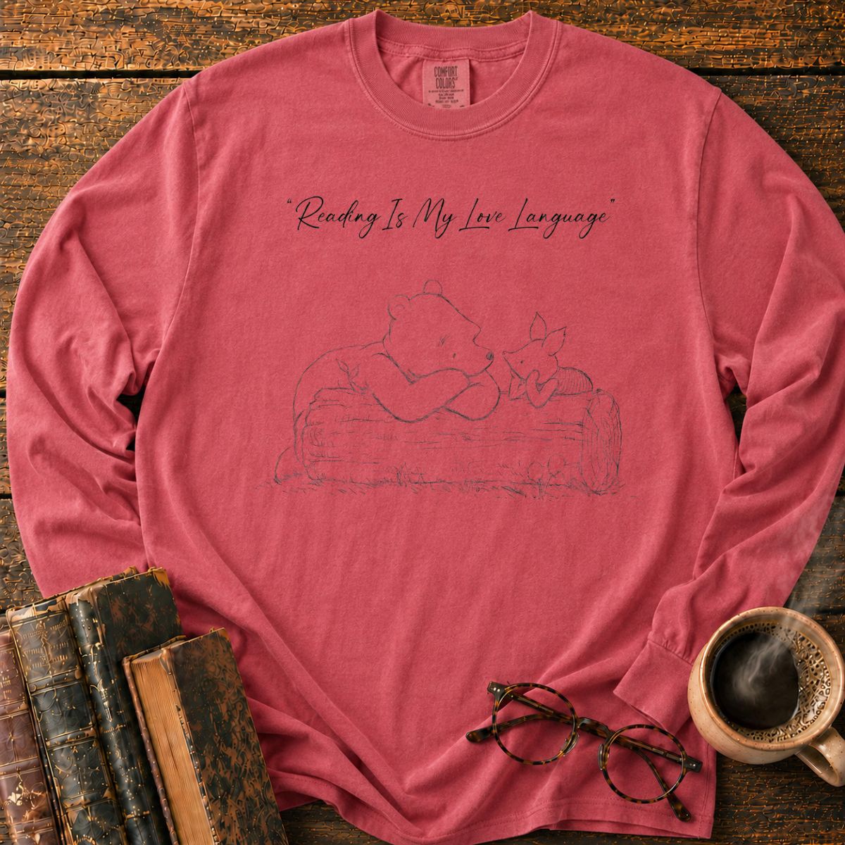 Reading Is My Love Language Sketch LS T-Shirt