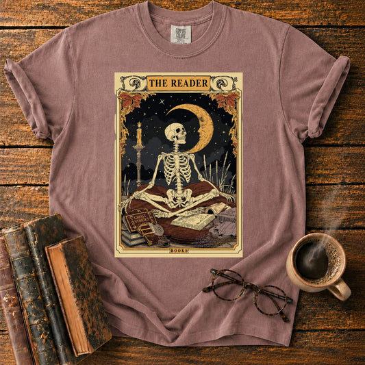 The Reader_ A Moonlit Literary Tarot T-Shirt