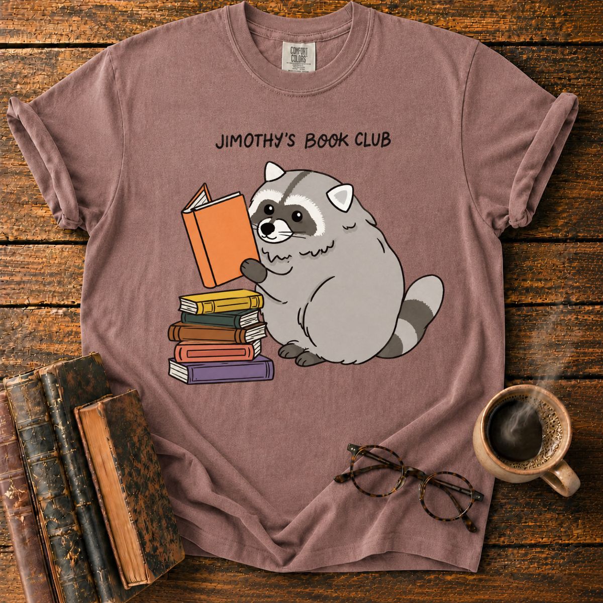 Raccoon Book Club Cute Reading T-Shirt