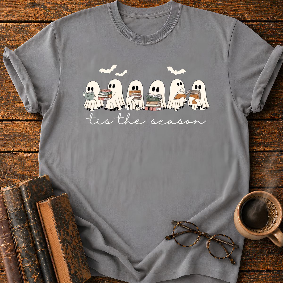 Ghosts Reading in Halloween T-Shirt