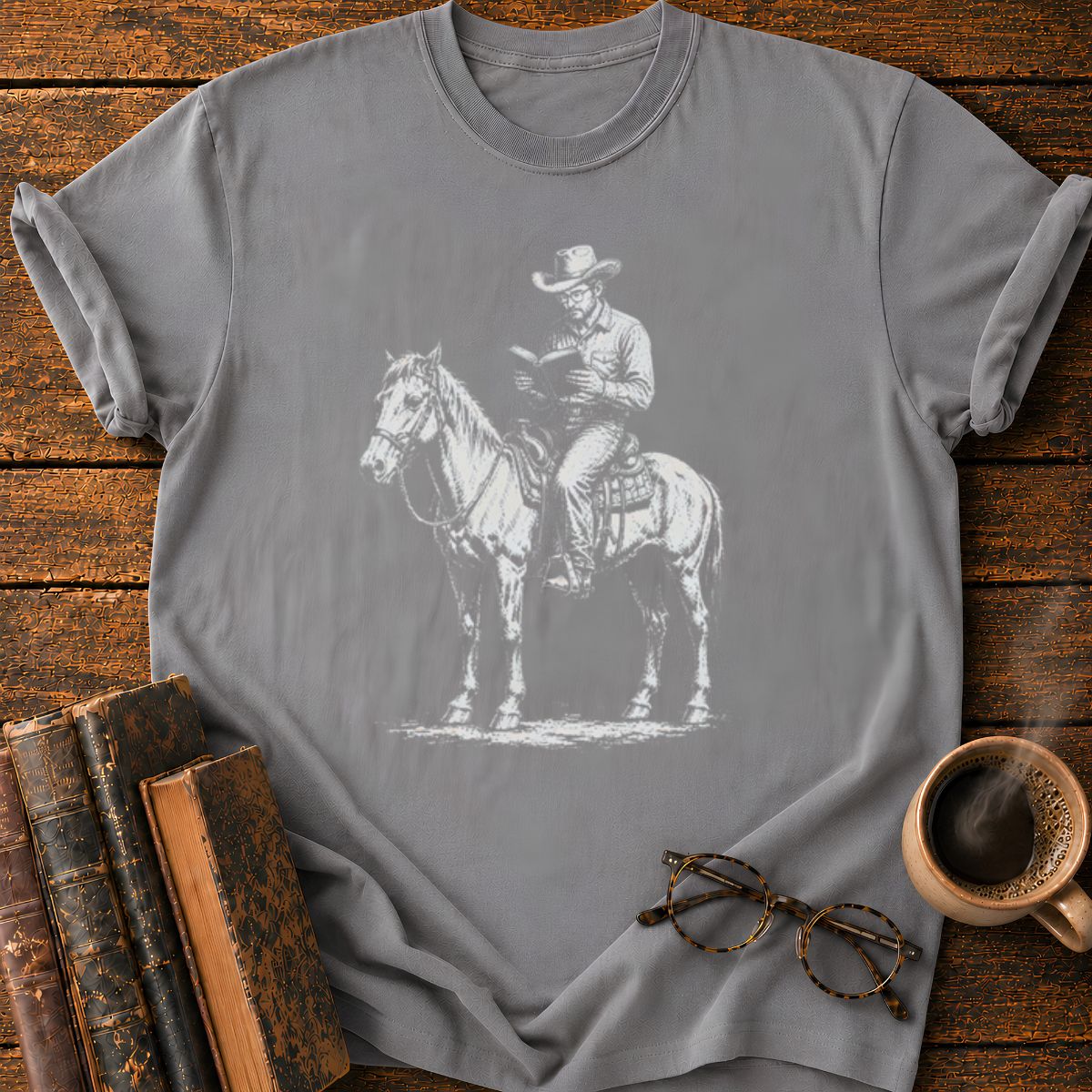 Cowboy Reading A Book T-Shirt
