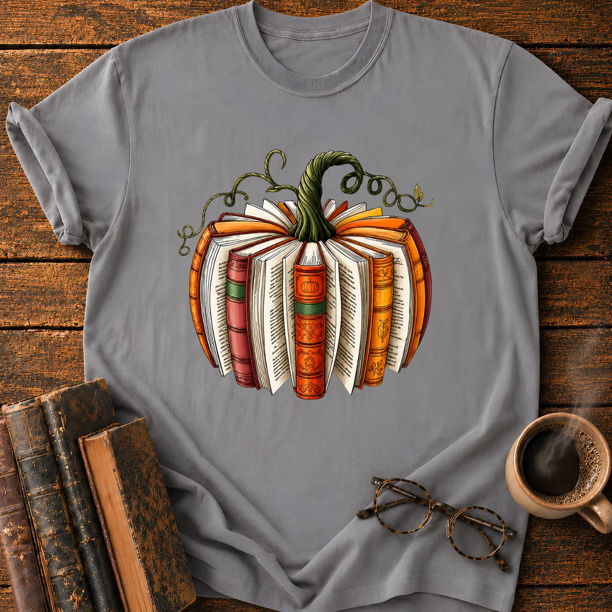Vintage Pumpkin Book T-Shirt