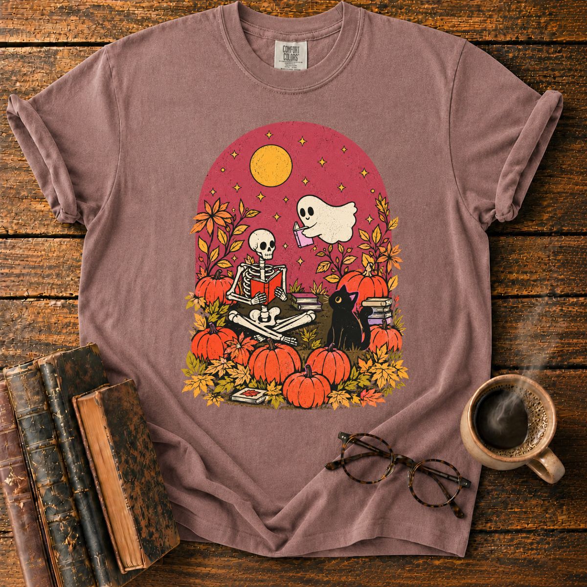 Fall Pumpkin Patch Skeleton T-Shirt