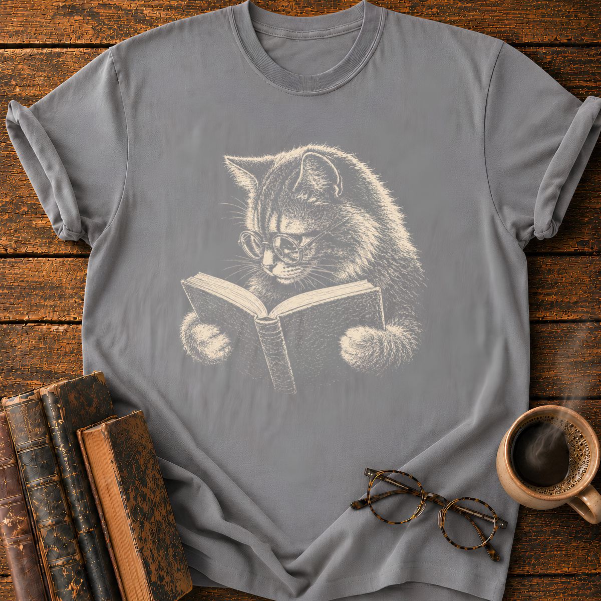 Bookish Cat T-Shirt