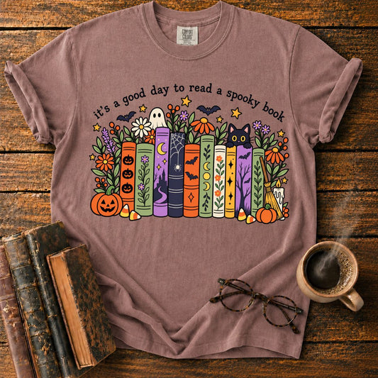 A Cozy Day to Read Spooky Books T-Shirt