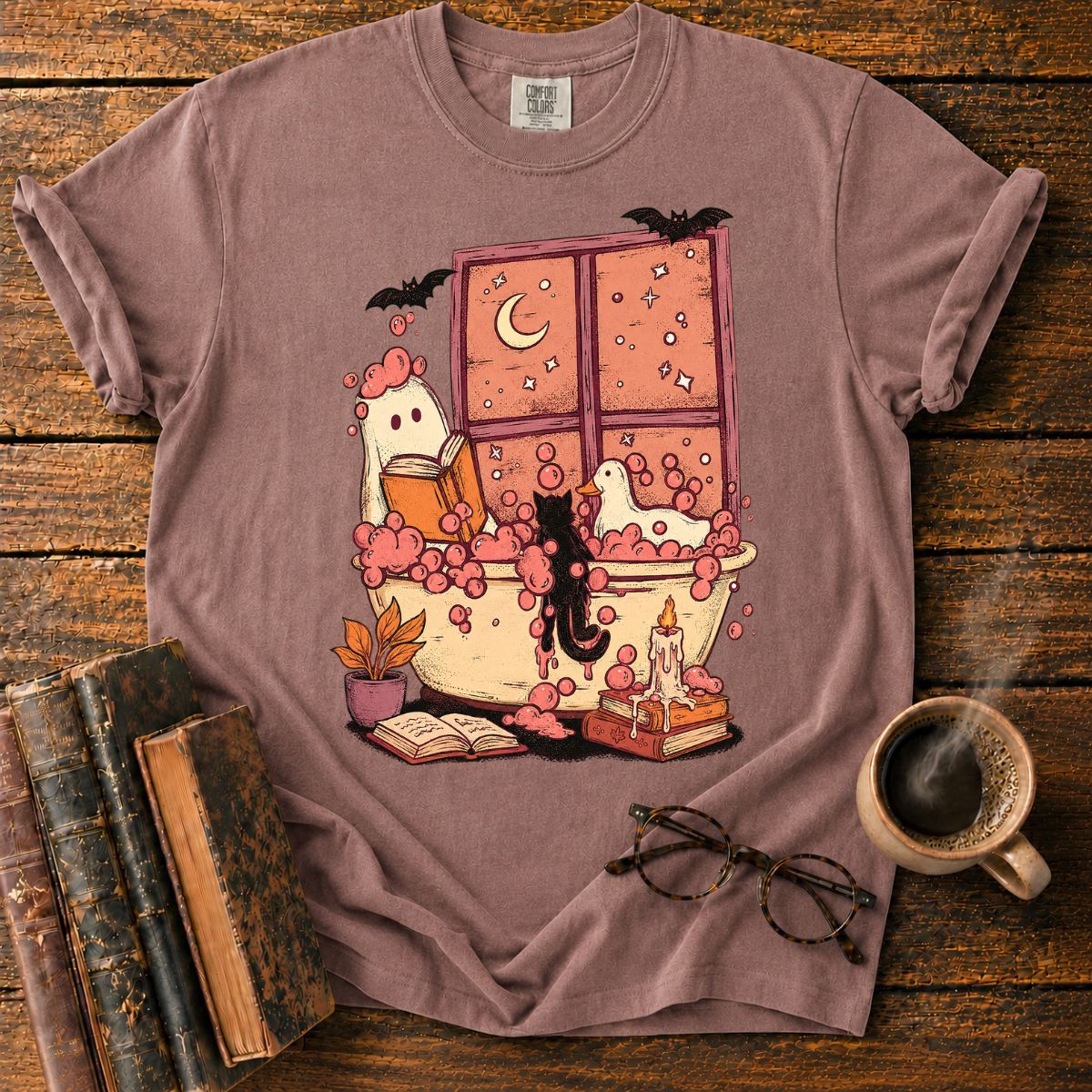 Cozy Moonlit Bubble Bath Fantasy T-Shirt