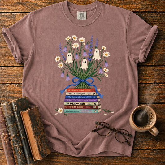 Ghost Flower Book Bouquet T-Shirt