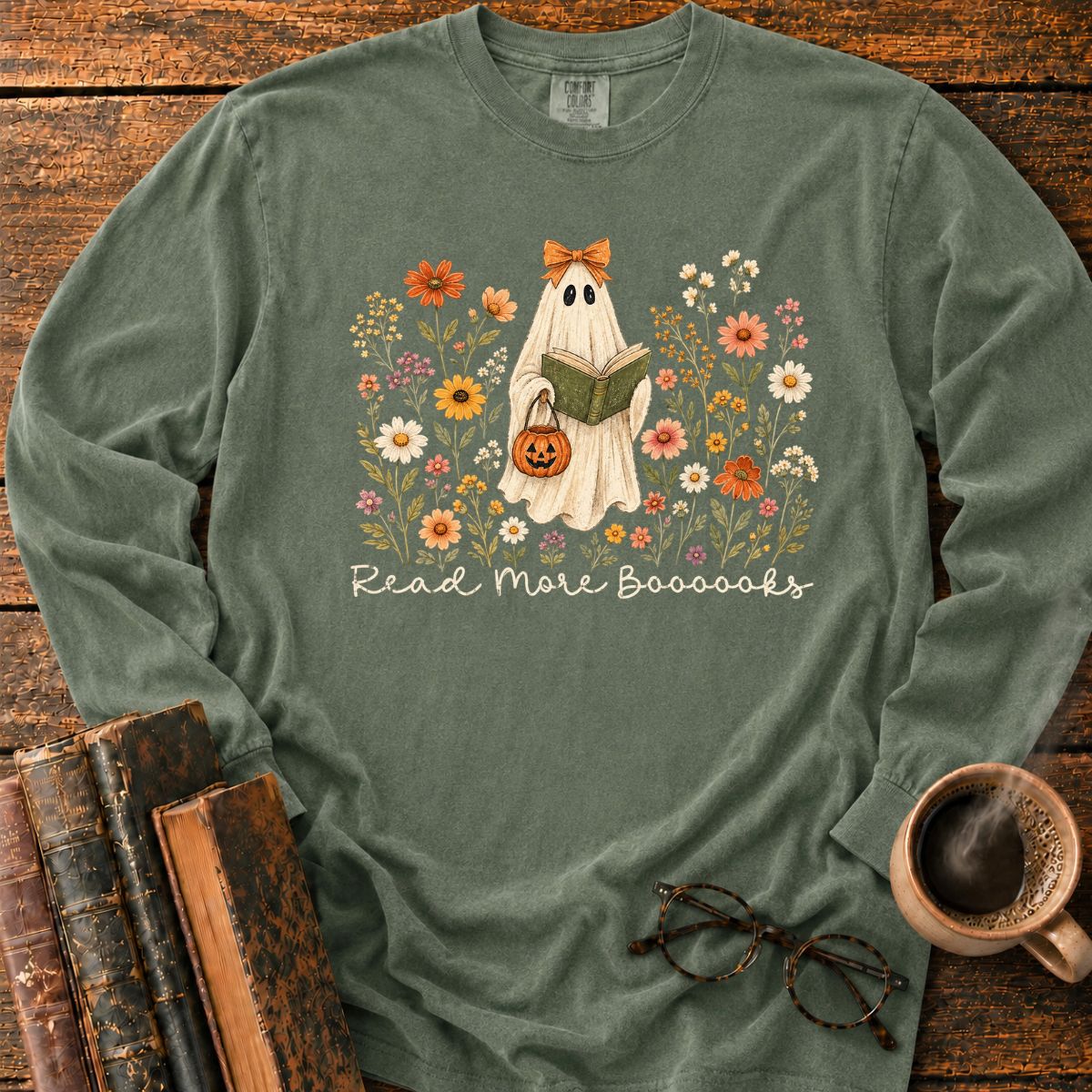 Ghostly Garden Reading Delight LS T-Shirt