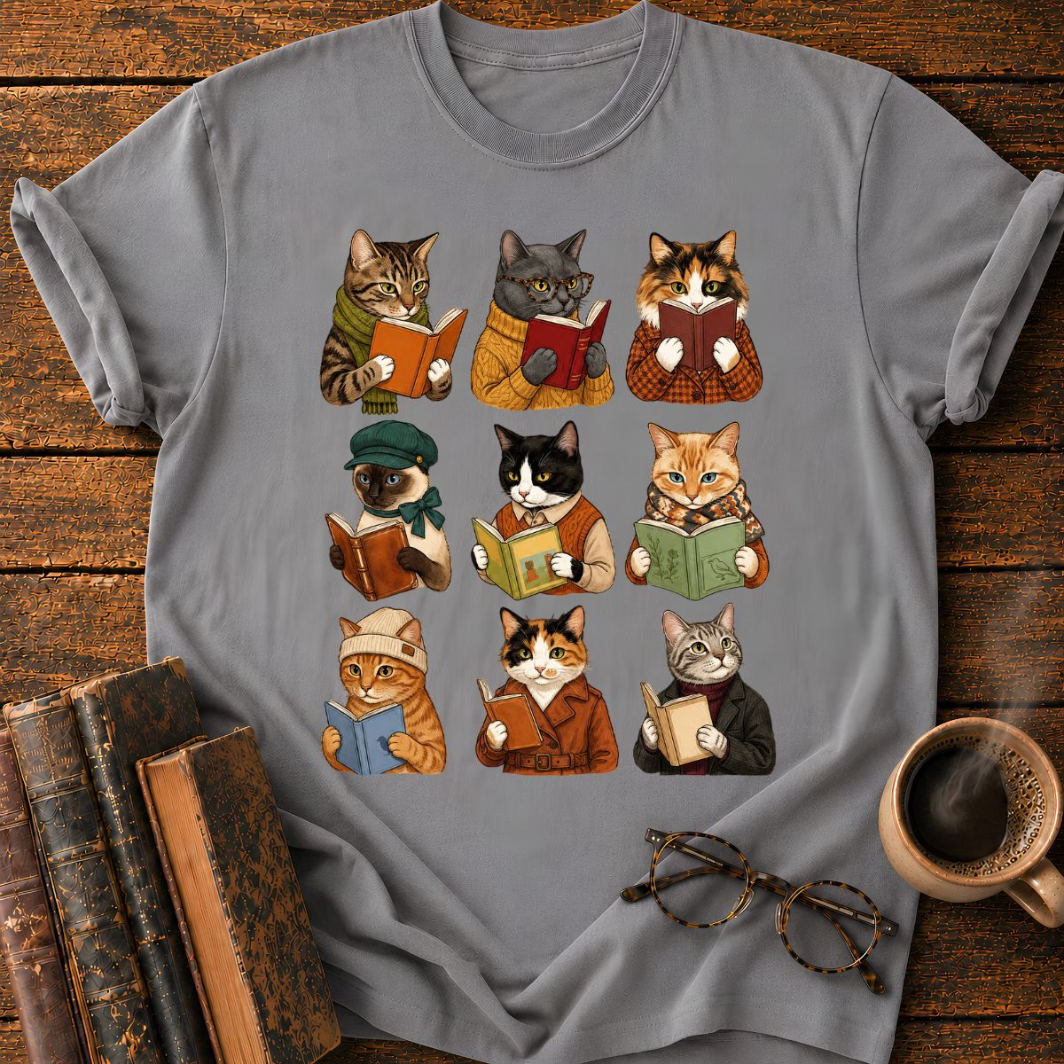 Cats & Books T-Shirt