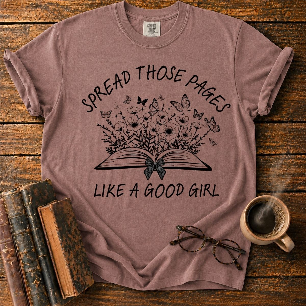 Spread Those Pages Floral Book T-Shirt