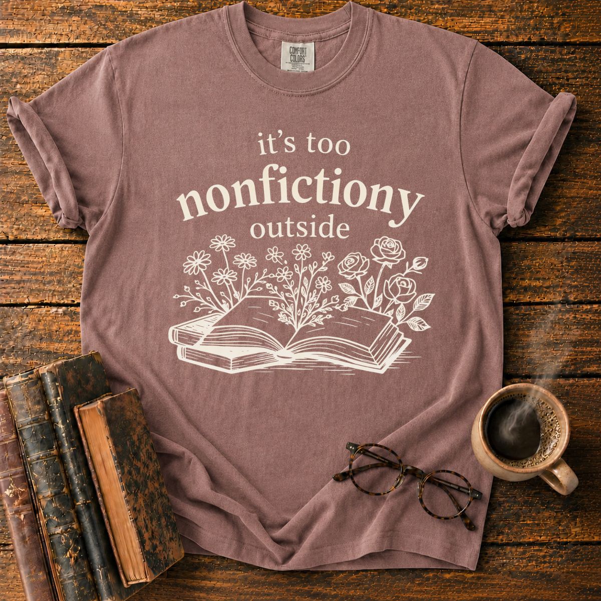 Whimsical Botanical Book T-Shirt