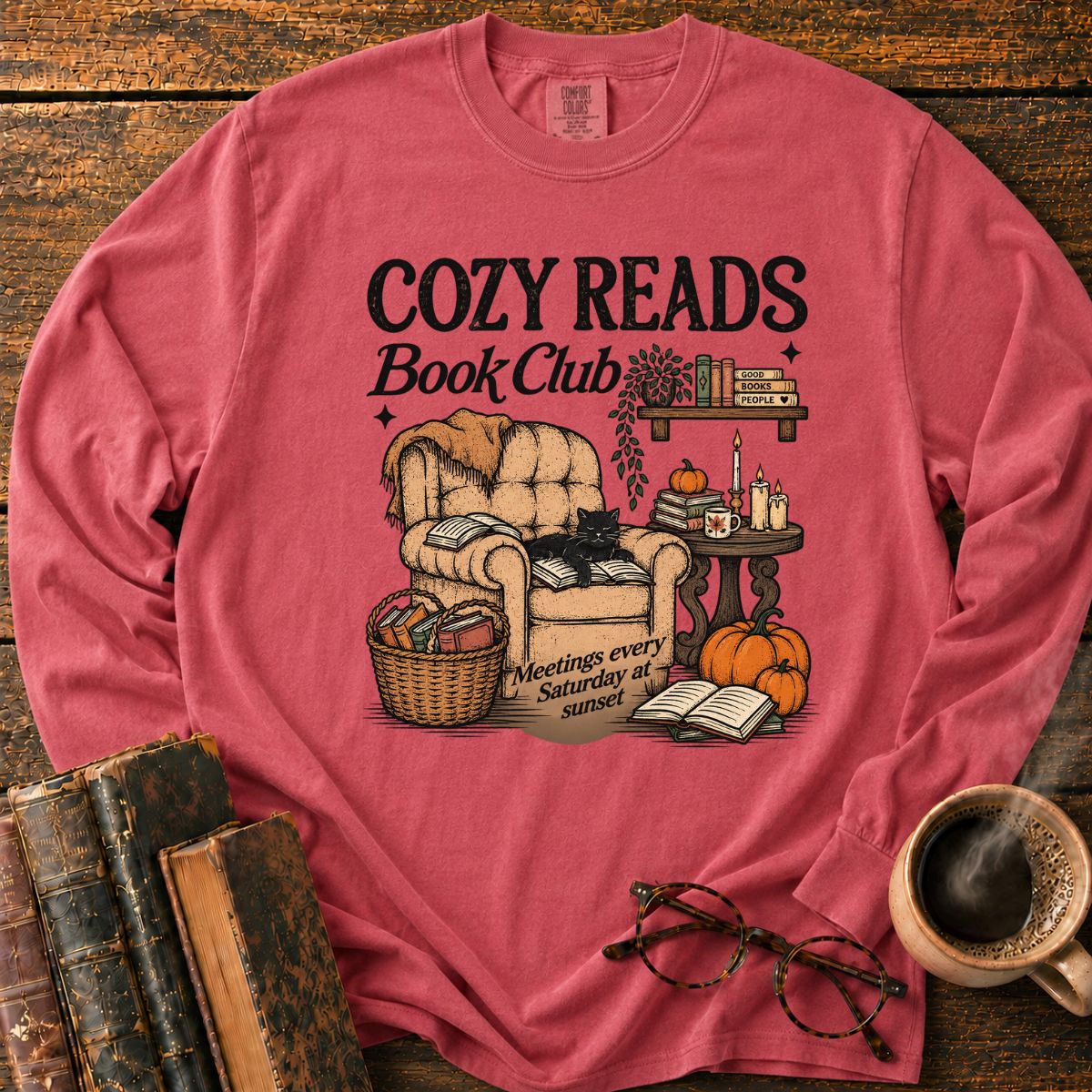 Cozy Reads Book Club LS T-Shirt