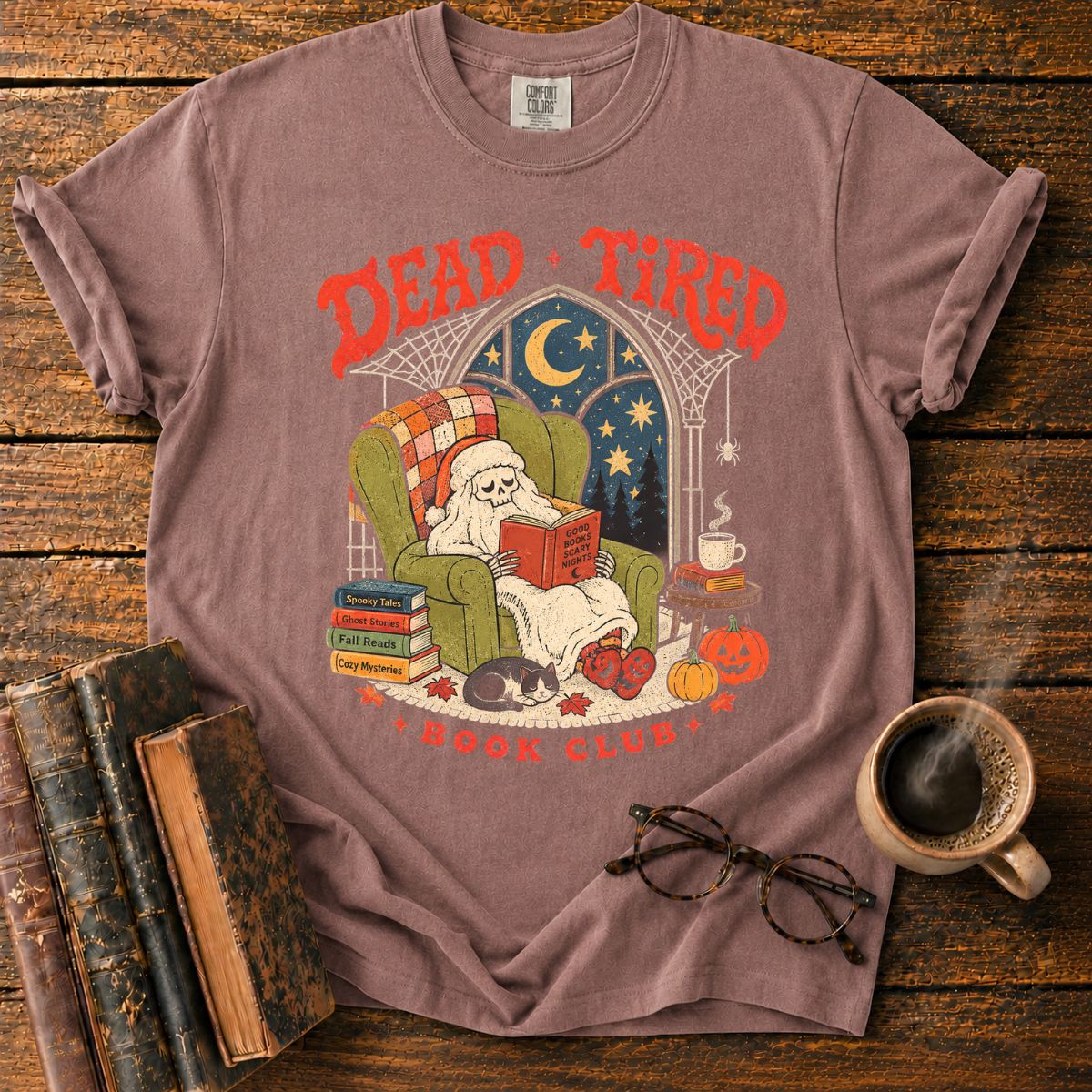 Dead Tired Book Club Skeleton T-Shirt