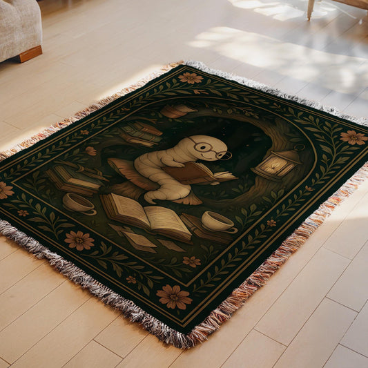Cozy Bookworm Reading Nook Blanket