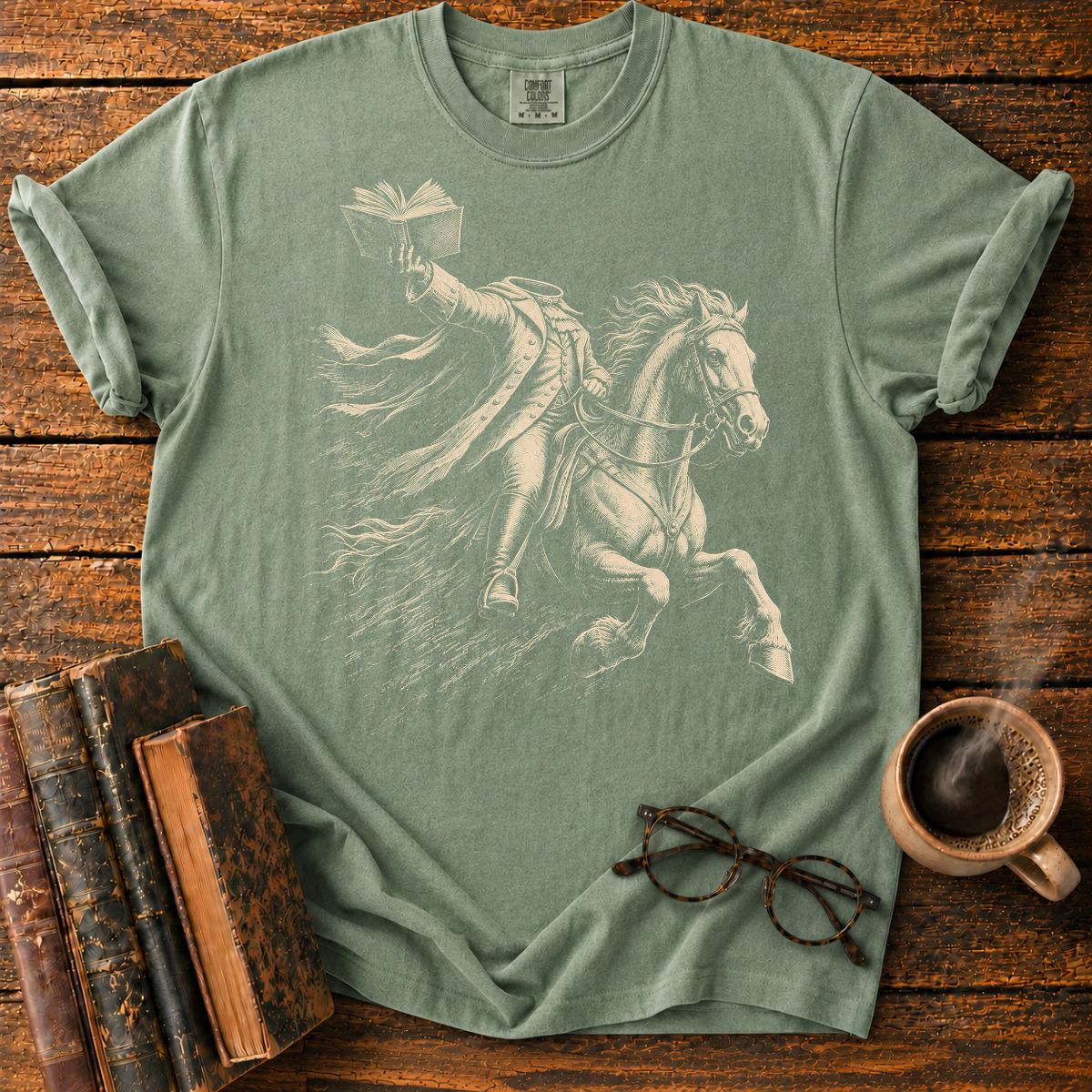 Headless Horseman Holding Book T-Shirt