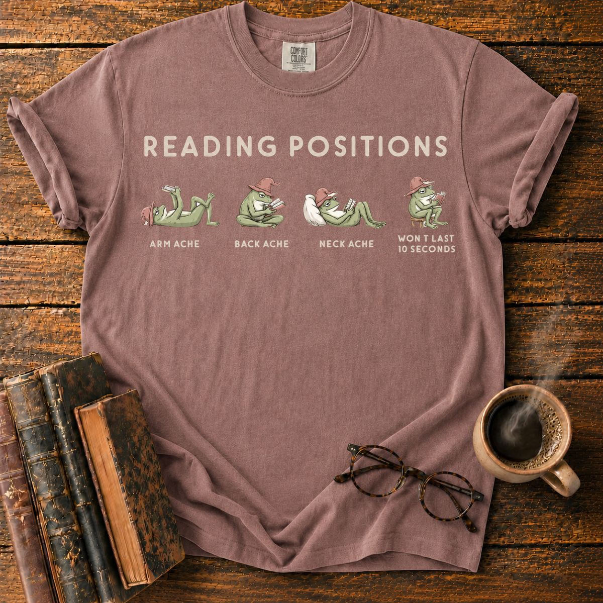 Frog Reading Positions Infographic T-Shirt