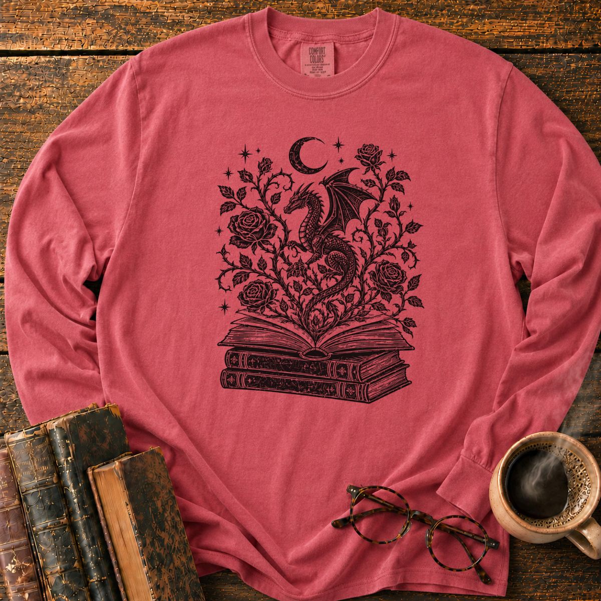 Dragon Rose Book LS T-Shirt