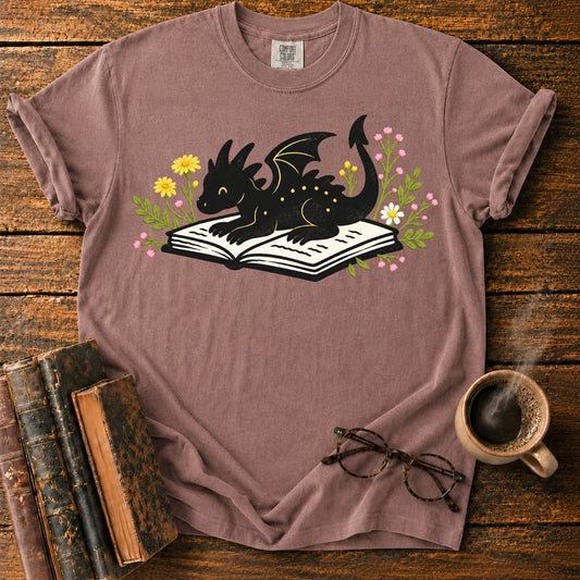 Dragon Reading Among Flowers T-Shirt