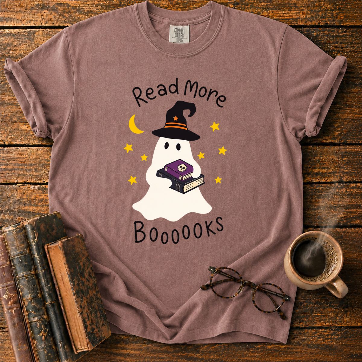 Cute Halloween Ghosts and Books T-Shirt